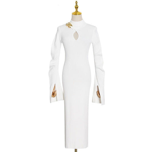 Avatar White Chain Slim Dress