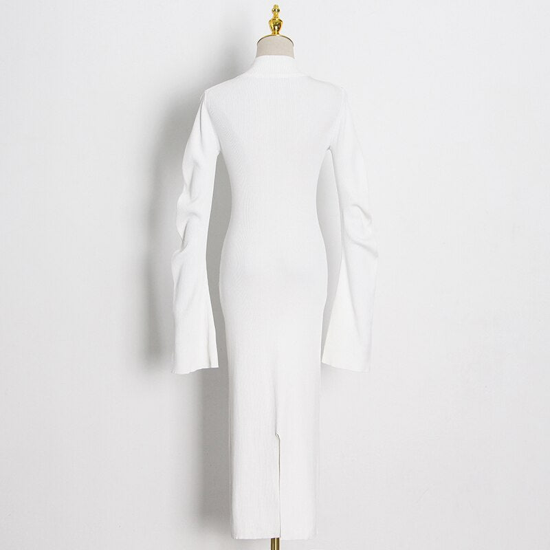 Avatar White Chain Slim Dress